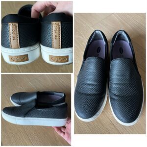 Dr. Scholl's Women's Nova Slip On Sneaker Black Snake Print Synthetic Sz 8.5 M